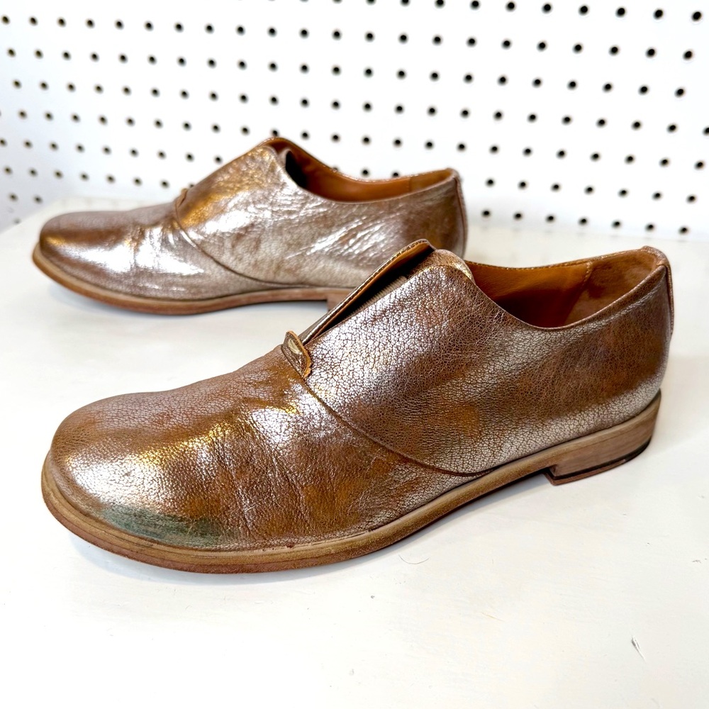 Argila |‎ Metallic Laceless Oxford Shoes, Made in Spain Sz. 39.5
